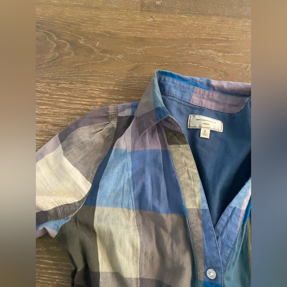 Anthropologie Vintage Retro Moulinette Soeurs Reed Blue Plaid Shirt Dress Pinup - Picture 4 of 8